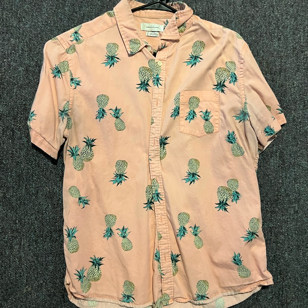 Urban Outfitters Pink Pineapple Print Shirt